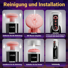 Laden Sie das Bild in den Galerie-Viewer, Elektrischer Masturbator für Männer, Realistische Masturbieren 10 Stoß &amp; Variabler Schwenk Beheizter Taschenmuschi Sex Toys, Blowjob Maschine Penis Stimulation Sex Spielzeug für die Männer Solo