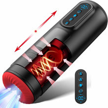 Laden Sie das Bild in den Galerie-Viewer, Masturbieren für Männer Masturbator, Sex Spielzeug für die Männer mit 9 Teleskopfunktion &amp; Saugmodi &amp; Vibration, Taschenmuschi Blowjob Masturbatoren, 3D Realistisch Vagina Heizung LCD Display Sex Toys