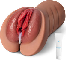 Laden Sie das Bild in den Galerie-Viewer, Realistischer Masturbator Taschenmuschi Silikon Masturbieren Sex Spielzeug mit 6D Klitoris Doppelkanal Masturbator Groß für Mann 2 in 1 Anal Erotik Sexspielzeug für die Männer solo