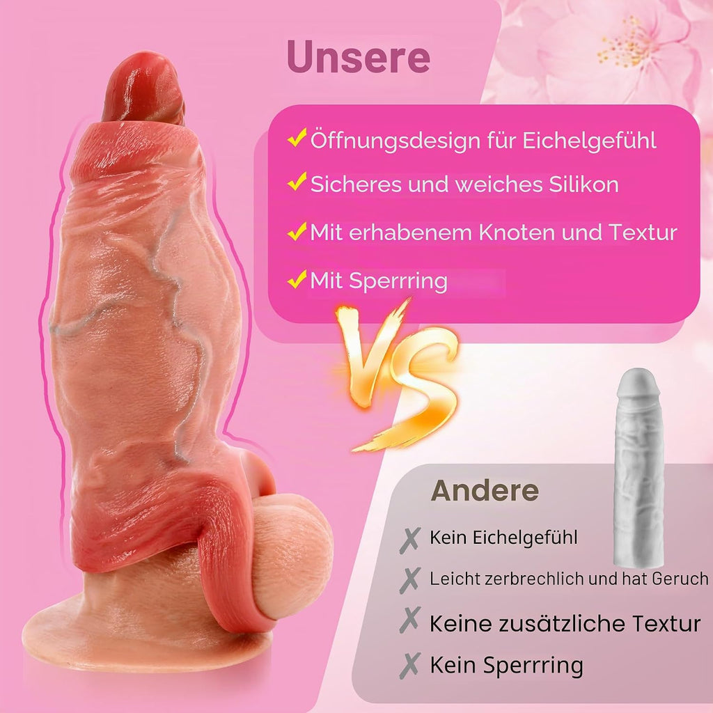 Penissleeve mit Knoten Penisbezug Cockring zur Vergrößerung für Männer | Offenes design dickeverlängerer spielzeug, Penishülle wiederverwendbarer penisvergrößerer für paare, penis ring sexspielzeug