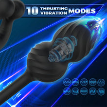 Laden Sie das Bild in den Galerie-Viewer, Männlicher Prostata Stimulator Massagegeräte Analvibratoren mit Penisring Analplug für Männer APP Steuerung Analplug 10 Vibrationen und 10 Swing modi Dehnbar Silikon Penisringe Sexspielzeug