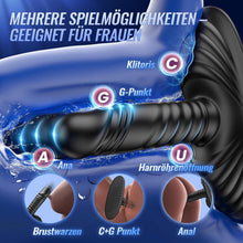 Laden Sie das Bild in den Galerie-Viewer, Plug Sitting and Riding Vibrator Sex Toy for Couples with 9 Vibrations 3 Shock Functions, Clit G-Spot Dildo Double Stimulator Sex Toy for Women, Vibrators for Men