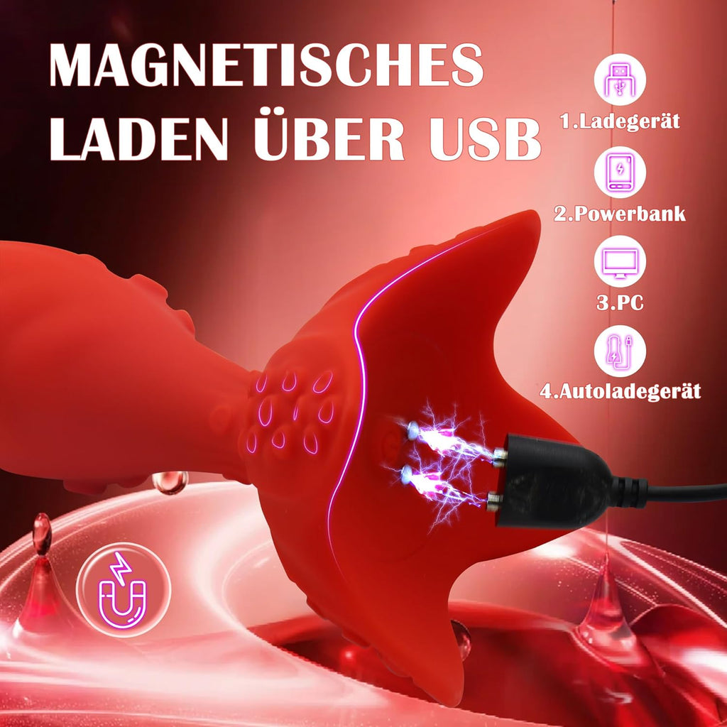 Oktopus Analvibrator Prostata Vibrator mit 7 Vibrationsmodi und 7 360°Rotationsmodi Prostata Stimulation Männer mit Fernbedienung Analvibrator Buttplug Analplug Sex Spielzeug die Männer Paare