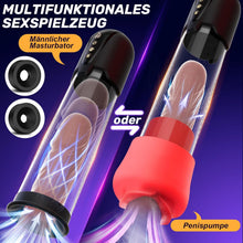 Laden Sie das Bild in den Galerie-Viewer, Penispumpe für Penisvergrößerung Elektrische Penis Pumpe Vakuumpumpe Sex Spielzeug für die Männer mit 3 Vakuum Trainingsmodi 6 Saugmodi,Taschenmuschi Masturbator Sex Toy mit 2 Silikonhülsen