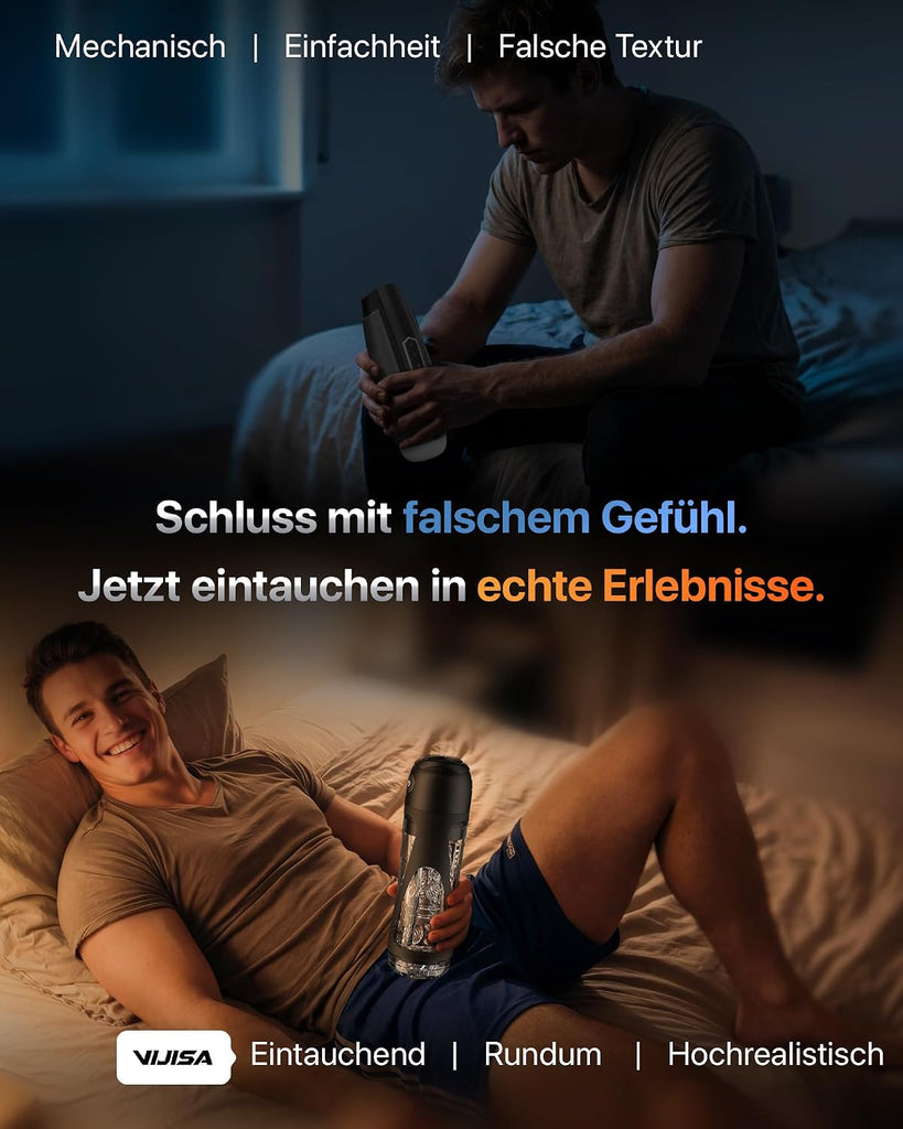 Masturbieren für Männer 7 Saug- & Vibrationsmodi Masturbator 18,03 cm Tiefe, KI Sex Spielzeug für die Männer, Elektrische Masturbatoren Druckregelung Penispumpe, Taschenmuschi mit Handyhalter Sex Toys