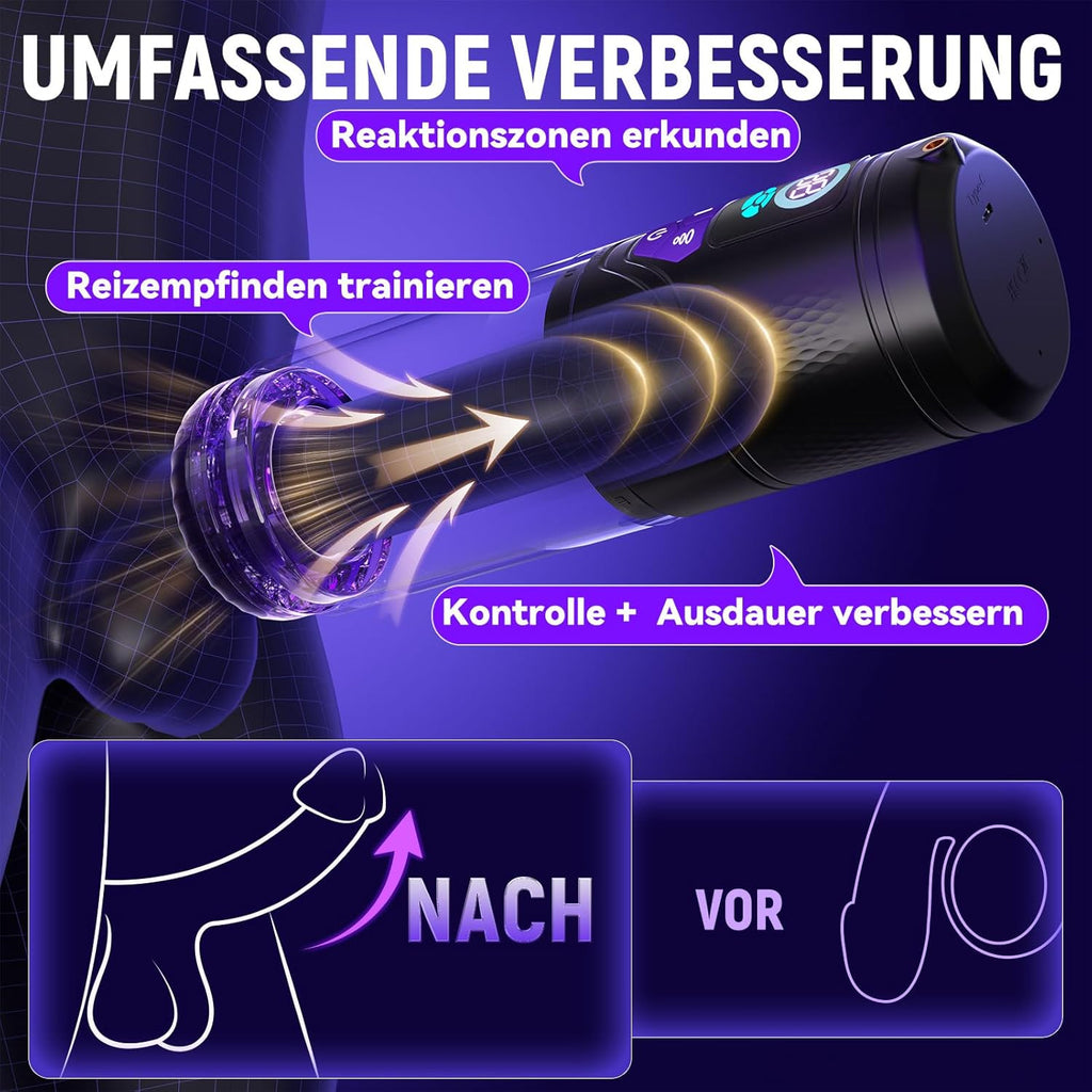 Masturbieren für Männer mit 9 Teleskop 9 Rotation 9 Saugen, Elektrischer Masturbator mit Handyhalterung Blowjob Taschenmuschi für die Männer Elektrisch Sexspielzeug für Männer Solo