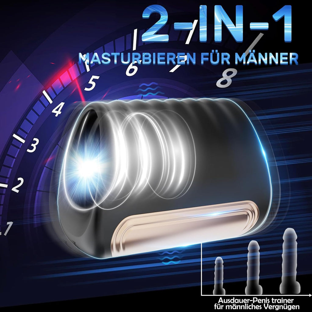 Elektrischer Masturbator Penistrainer Vibrator mit App Steuerung Masturbieren Männer mit 10 Modi, 2 in1 Sexspielzeug Eichel Stimulator mit Penisring Mann Sex für solo