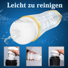 Laden Sie das Bild in den Galerie-Viewer, Masturbieren für Männer Elektrisch 10 Vibrationsstufen&amp; 3 Saugstufen Masturbator Männer 42℃ Taschenmuschi Sexspielzeug Vibratorstarb Männer Elektrischer Masturbator taschenmuschi weiß