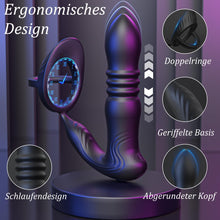 Laden Sie das Bild in den Galerie-Viewer, Meeteel Prostata Stimulation Männer mit Penisring, Anal Vibrator mit 3 Schock- und 10 Vibrationsmodi Sex Spielzeug für die Männer Anal Dildo Analplug Analvibratoren Vibratorensets für Paare,Frau