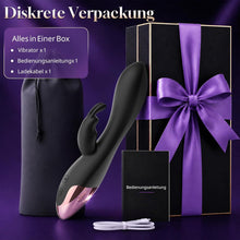 Laden Sie das Bild in den Galerie-Viewer, Vibrator Sex Spielzeug für die Frau, Vibration für Frauen Schwarz | Vibratorensets für Frauen Klitoris, Dildo Rabbit Vibratoren mit Klitorisstimulation, 10 Vibrationmodi Sextoysets für Damen