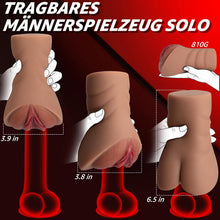 Laden Sie das Bild in den Galerie-Viewer, Realistischer Masturbator Taschenmuschi Silikon Masturbieren Sex Spielzeug mit 6D Klitoris Doppelkanal Masturbator Groß für Mann 2 in 1 Anal Erotik Sexspielzeug für die Männer solo