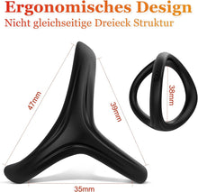 Laden Sie das Bild in den Galerie-Viewer, Mecofy Dreieckiger Penisringe, Premium Dehnbarer Silikon Penisring für Sex Männer, Pleasure Ring mit Hodensack-Ring Gürtel, Erotik Sexspielzeuge für Männer Paare, Schwarz