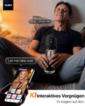 Laden Sie das Bild in den Galerie-Viewer, Masturbieren für Männer 7 Saug- &amp; Vibrationsmodi Masturbator 18,03 cm Tiefe, KI Sex Spielzeug für die Männer, Elektrische Masturbatoren Druckregelung Penispumpe, Taschenmuschi mit Handyhalter Sex Toys