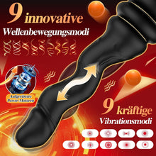 Laden Sie das Bild in den Galerie-Viewer, Wriggelnder Vibrator, realistischer Dildo, vibrierender Analplug, mit 9 Modi für Wellen und Vibration, G-Punkt und Prostata-Stimulator, mit Fernbedienung und Saugnapf, Unisex-Sexspielzeug