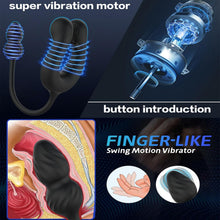 Laden Sie das Bild in den Galerie-Viewer, Männlicher Prostata Stimulator Massagegeräte Analvibratoren mit Penisring Analplug für Männer APP Steuerung Analplug 10 Vibrationen und 10 Swing modi Dehnbar Silikon Penisringe Sexspielzeug