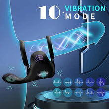 Laden Sie das Bild in den Galerie-Viewer, Mit 10 Vibrationsmodi Penistrainer Penismassagegerät Hodenring Bondage Ring Penisvibrator Vibrator SM Extreme Bondage Penis vibrierendes Sexspielzeug für Männer und Paare