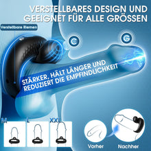 Laden Sie das Bild in den Galerie-Viewer, Verstellbarer Penisring Vibrator Sex Spielzeug für die Männer - Silikon Cockring Penis Ring Sex Toyset für Man Erektion mit 10 Vibrationsmodi, App Perlen-Hodenring Erotisches Sexspielzeug für Paare