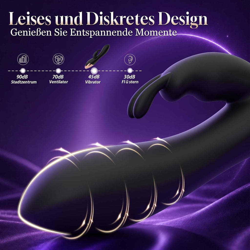 Vibrator Sex Spielzeug für die Frau, Vibration für Frauen Schwarz | Vibratorensets für Frauen Klitoris, Dildo Rabbit Vibratoren mit Klitorisstimulation, 10 Vibrationmodi Sextoysets für Damen