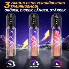 Laden Sie das Bild in den Galerie-Viewer, Penispumpe für Penisvergrößerung Elektrische Penis Pumpe Vakuumpumpe Sex Spielzeug für die Männer mit 3 Vakuum Trainingsmodi 6 Saugmodi,Taschenmuschi Masturbator Sex Toy mit 2 Silikonhülsen