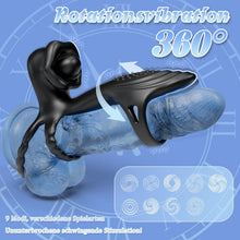 Laden Sie das Bild in den Galerie-Viewer, 4-in-1 Penis vibrationsring mit 9 Vibrationsmodi 360° Kopfschütteln und Leckzunge 3 Ring Bondage Cockringe für männer Silikon Erotische sexspielzeug Penisring Extrem Sex Spielzeug für die Paare