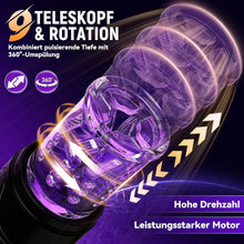 Laden Sie das Bild in den Galerie-Viewer, Masturbieren für Männer mit 9 Teleskop 9 Rotation 9 Saugen, Elektrischer Masturbator mit Handyhalterung Blowjob Taschenmuschi für die Männer Elektrisch Sexspielzeug für Männer Solo