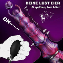 Laden Sie das Bild in den Galerie-Viewer, 27cm Monster Ovipositor XXL Dildo mit 4 Silikoneiern Alien Dragon Dildo | Fantasy Knot Dildo groß Anal Plug, Analdildos BDSM Analspielzeug Dildoschwanz für Männer Frauen Paare Gay