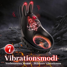 Laden Sie das Bild in den Galerie-Viewer, Sex Spielzeug für die Männer Penisring mit Einstellbare Größe, Cockring Vibration Sex Spielzeug für Paare mit Rabbit Vibrator für Klitoris, Erotik Sexspielzeug Penis Ring Sex 7 Vibrationsmodi Sex Toys