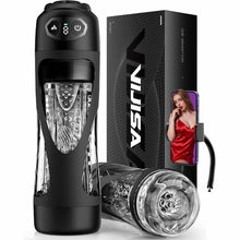 Laden Sie das Bild in den Galerie-Viewer, Masturbieren für Männer 7 Saug- &amp; Vibrationsmodi Masturbator 18,03 cm Tiefe, KI Sex Spielzeug für die Männer, Elektrische Masturbatoren Druckregelung Penispumpe, Taschenmuschi mit Handyhalter Sex Toys