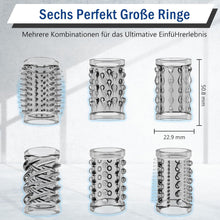 Laden Sie das Bild in den Galerie-Viewer, Penismanschetten, 6er Pack Penis Sleeve Fallinsexy Transparente Wiederverwendbare Penishülle für Penisvergrößerung Sexspielzeug für Männer, Penis Sleeve Erbessern Ausdauer &amp;Sensibilität