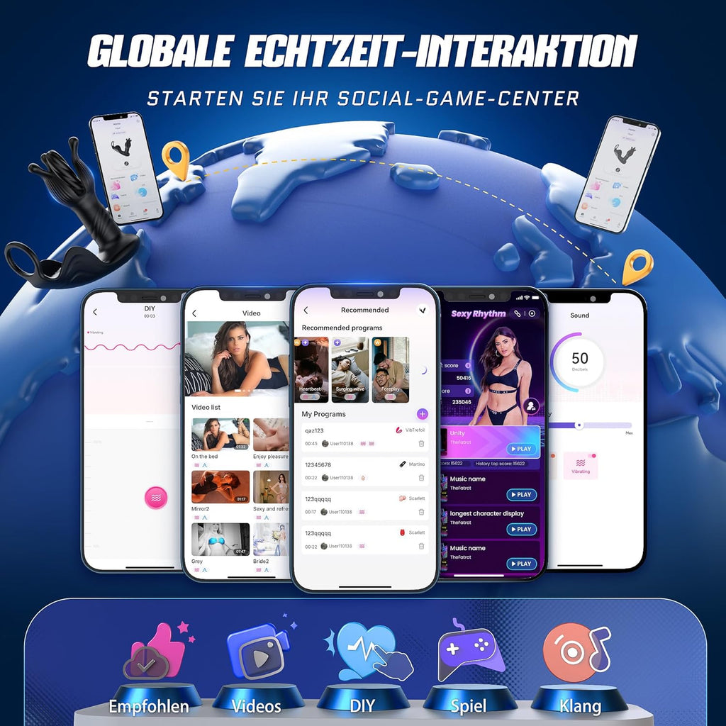 Soulour Analvibratoren für Mann Prostata Stimulation Männer, 4 IN 1 Expansions- und Schubmodi Analplug mit Penisring & Hodenvibration, Sex Spielzeug für die Männer Anal Plug Vibrator mit 9x9 Modi Reif