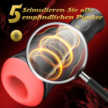 Laden Sie das Bild in den Galerie-Viewer, Elektrischer Masturbator für Männer Solo Multifunktionales Sexspielzeug mit 10 Vibrationsmodi &amp; 5 Druckmodi IPX6 Wasserdicht Silikon Taschenmuschi 3D Stimulation Masturbatoren USB-Aufladung