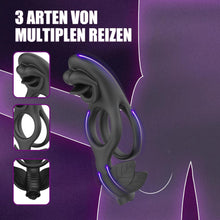 Laden Sie das Bild in den Galerie-Viewer, Penisring Vibrator für Paare Cock Ringe mit 9 Vibrationsmodi für die gleichzeitige Stimulation von Klitoris und Hoden Dual Cockring Massagegerät Silikon Sexspielzeug für Männer und Frauen