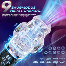 Laden Sie das Bild in den Galerie-Viewer, Hochfrequenz Elektrischer Masturbator Cup, 9 Vibration mit 9 Saugmodi, Sex Spielzeug für die Männer, Masturbieren für Männer solo Taschenmuschi Blowjob Penis Masturbatoren mit Vagina Pussy, Sex Toy