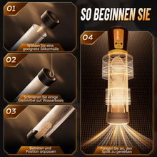 Laden Sie das Bild in den Galerie-Viewer, Elektrische Penispumpe Masturbator Sex Spielzeug für die Männer - Vakuumpumpe mit 5 Starken Saugmodi Penies Pump mit 6 Penisringe &amp; 3 Silikonhülsen Erotisches Sexspielzeug für Männer Penisvergrößerung