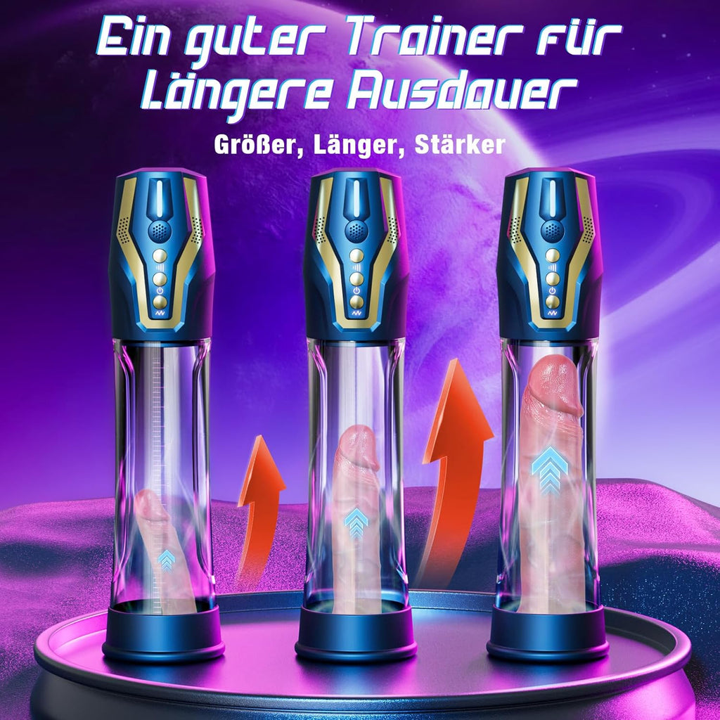 Elektrische Penispumpe Penisvergrößerung Sexspielzeug Masturbator - Sprachsteuerung Penispumpen mit 4 Saugstufen & 4 Trainingsmodi Masturbieren für Männer Sex Sexspielzeug Sex Spielzeug für die Männer