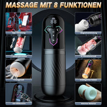 Laden Sie das Bild in den Galerie-Viewer, Beheizter Sex Spielzeug für die Männer Masturbator, Masturbieren für Männer 10 Vibrations &amp; 7 Stoß &amp; 5 Saugmodi, Zungenleck Taschenmuschi Sexspielzeug Masturbatoren, App-Steuerung Sex Toys Penispumpe