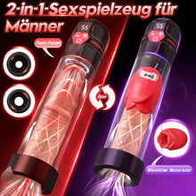 Laden Sie das Bild in den Galerie-Viewer, Elektrische Penispumpe – Sexspielzeug für Männer – Pumpen &amp; Vergrößerer, Masturbator für Männer mit 5 Saugstufen und 7 Vibrationsmodi, Penisvergrößerer für Männer zur Förderung der Erektion