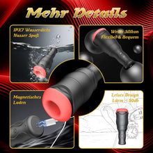Laden Sie das Bild in den Galerie-Viewer, Elektrischer Masturbator für Männer Solo Multifunktionales Sexspielzeug mit 10 Vibrationsmodi &amp; 5 Druckmodi IPX6 Wasserdicht Silikon Taschenmuschi 3D Stimulation Masturbatoren USB-Aufladung