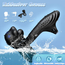 Laden Sie das Bild in den Galerie-Viewer, 4-in-1 Penis vibrationsring mit 9 Vibrationsmodi 360° Kopfschütteln und Leckzunge 3 Ring Bondage Cockringe für männer Silikon Erotische sexspielzeug Penisring Extrem Sex Spielzeug für die Paare