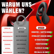 Laden Sie das Bild in den Galerie-Viewer, Doppelter Hodenvibrator Penis Trainer Stimulator mit 3 Motoren und 10 Vibrationen