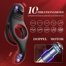 Laden Sie das Bild in den Galerie-Viewer, Penisring Vibrator Spielzeug für die Paare Klitoris, Penis Ring Erotisches Sex Spielzeug für Paare Extrem Sex 10 Vibrationsmodi, Penisringe Sex Spielzeug für die Männer Solo Dual Cockring Massagegerät