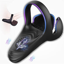 Laden Sie das Bild in den Galerie-Viewer, Silikon-Vibrator für Penis mit Penisring und 10 Vibrationsmodi