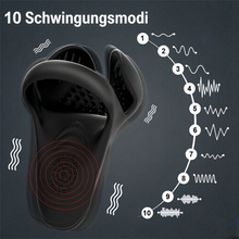 Laden Sie das Bild in den Galerie-Viewer, Silikon-Vibrator für Penis mit Penisring und 10 Vibrationsmodi