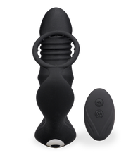 Laden Sie das Bild in den Galerie-Viewer, Analplug mit Vibration, Stoßfunktion und Cockring Clark