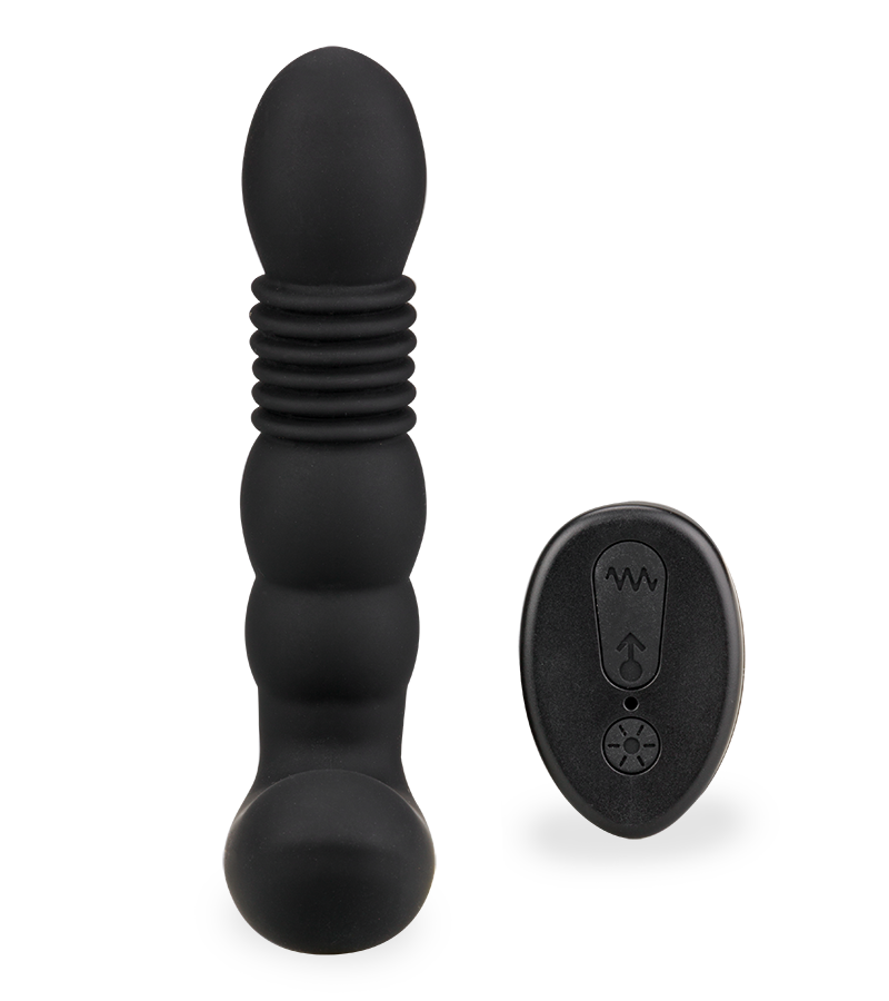 Analplug mit Vibration, Stoßfunktion und Heizung Mox