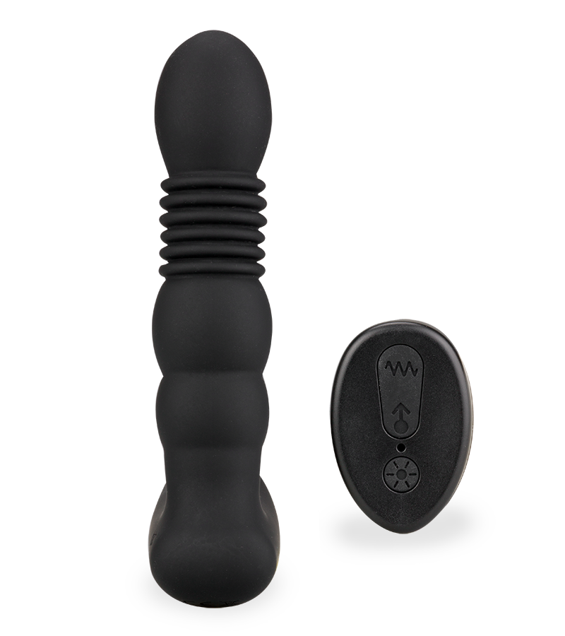 Analplug mit Vibration, Stoßfunktion und Heizung Mox