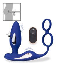Laden Sie das Bild in den Galerie-Viewer, Analplug mit Vibration und Estim und Cockring Fever
