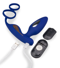 Laden Sie das Bild in den Galerie-Viewer, Analplug mit Vibration und Estim und Cockring Fever