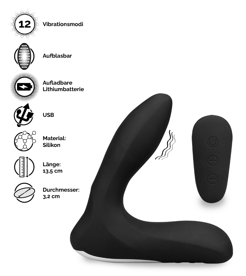 Aufblasbarer Prostata-Stimulator mit Vibration