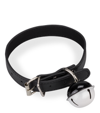 Laden Sie das Bild in den Galerie-Viewer, BDSM-Halsband aus Kunstleder mit großer Glocke